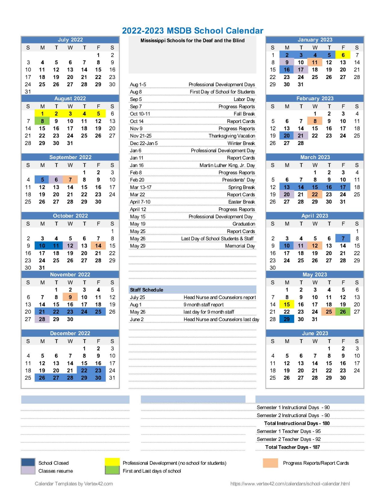 Stafford Msd Calendar Customize and Print
